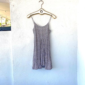 Vintage 90s Daisy Floral Romper One Piece // 1990s Short Mini Tank Dress
