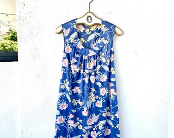 Vintage 70s Slip Dress Floral Morning Glory