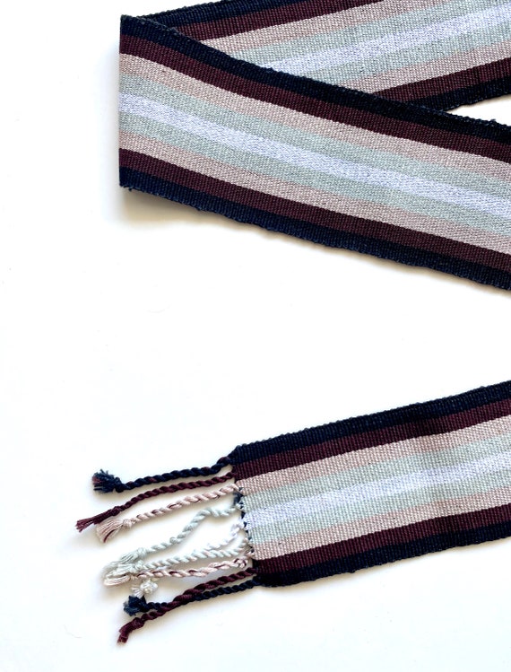 Vintage Woven Striped Tassel Belt // Guatemalan - image 6