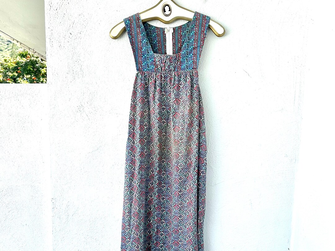 Vintage 70s Hawaiian Tapestry Patchwork Muumuu 1970s Hawaii Boho Dress ...