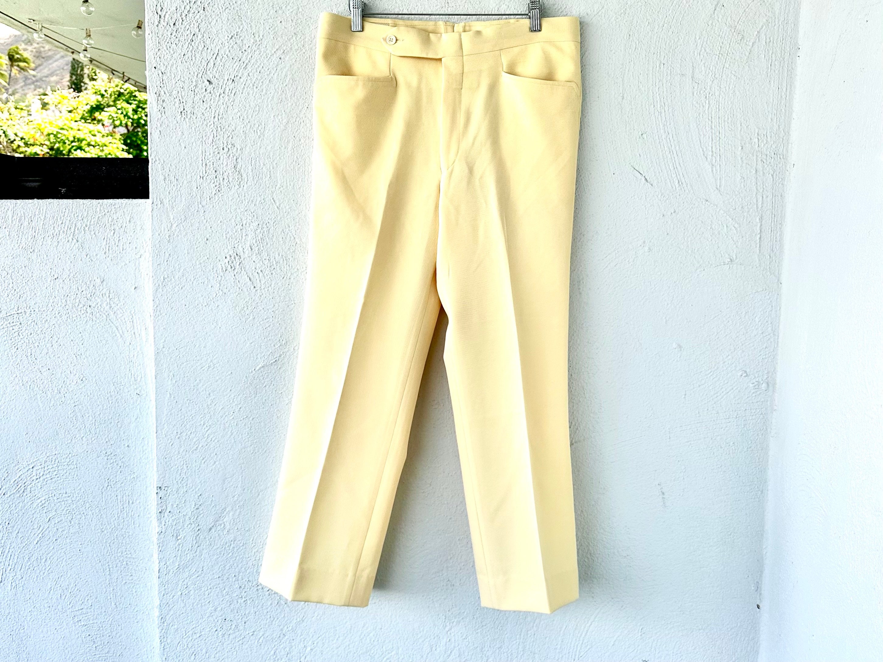 Yellow 70s Pants Men - Etsy