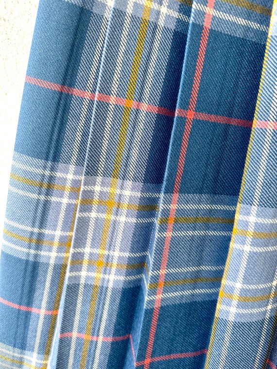 Vintage Scottish Kilt Plaid Pleated Wool Skirt - image 9