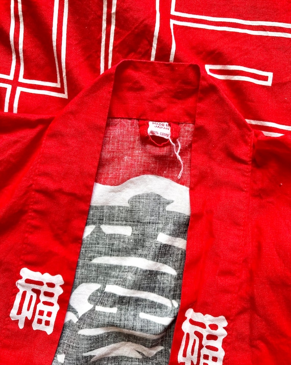 Vintage Japanese Kanji Haori Kimono Cardigan // R… - image 3