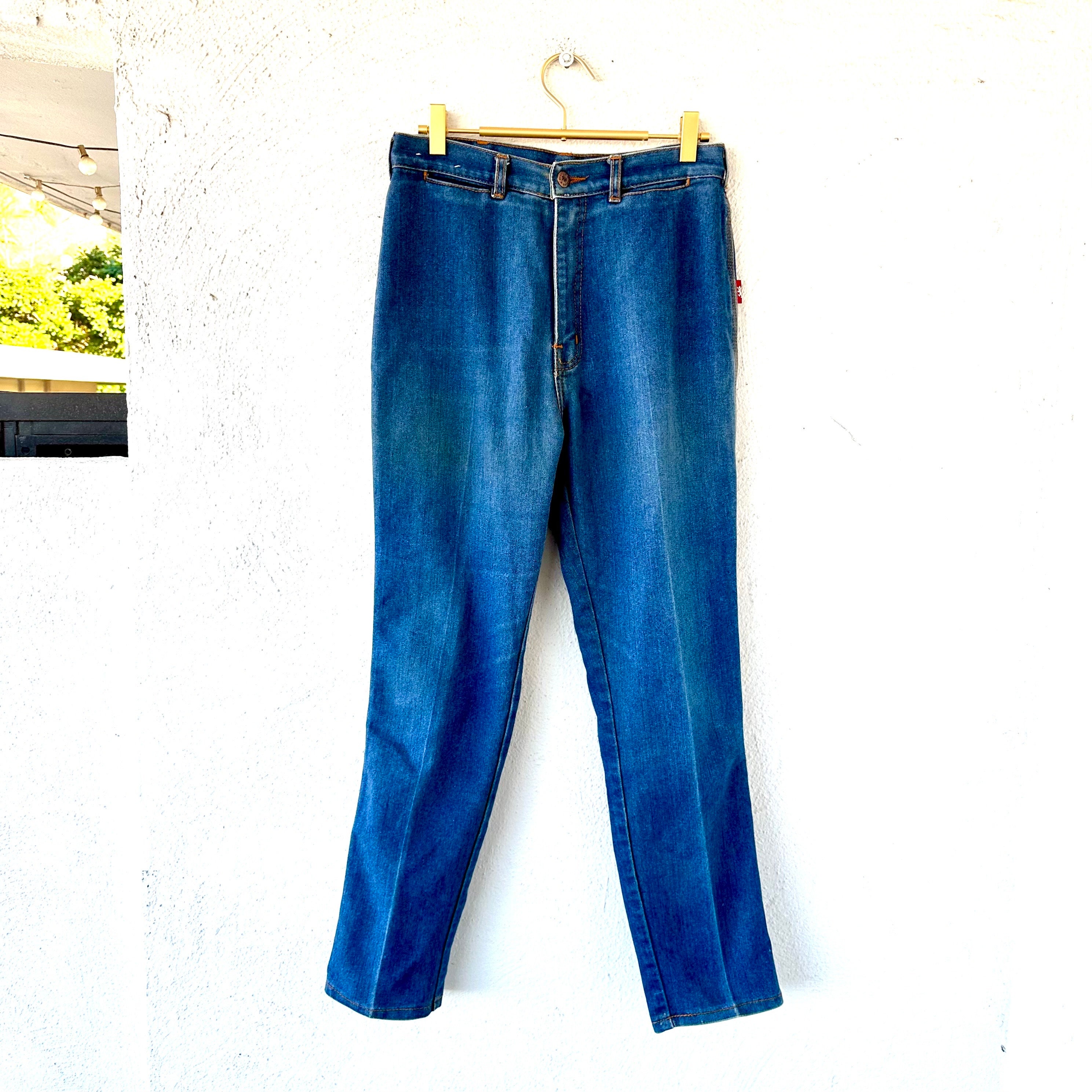 Vintage 70s 80s Embroidered Back Pocket Jeans // High