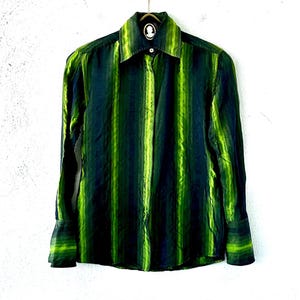 1997FW Gucci by Tom Ford シルク シャツ ヴィンテージ Vintage Gucci Tom Ford 1997 F/W Runway Silk Shirt // Ombre Green