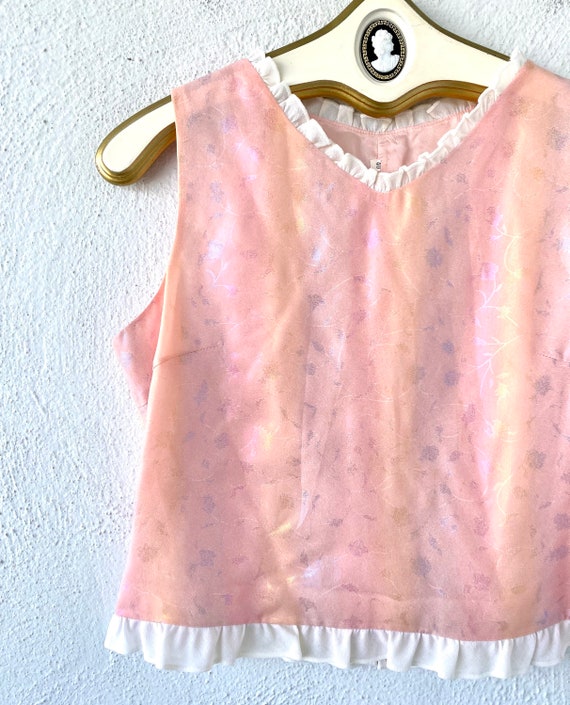 Vintage 80s 90s Club Kid Pink Rainbow Iridescent … - image 4