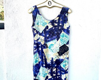 Vintage Jams World Hawaii Dress 90s Hawaiian Tank Dress Pua Graphic