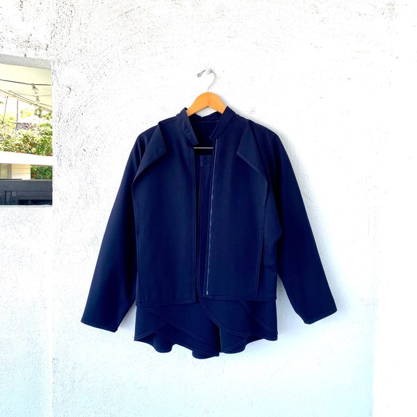 Vintage 70s Japanese Avant-garde Jacket Skort Set Suit