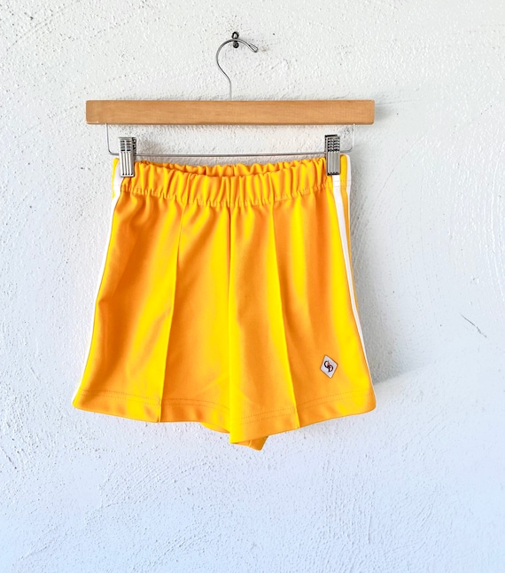 Vintage 90s Cheerleader Booty Shorts Yellow Striped A… - Gem