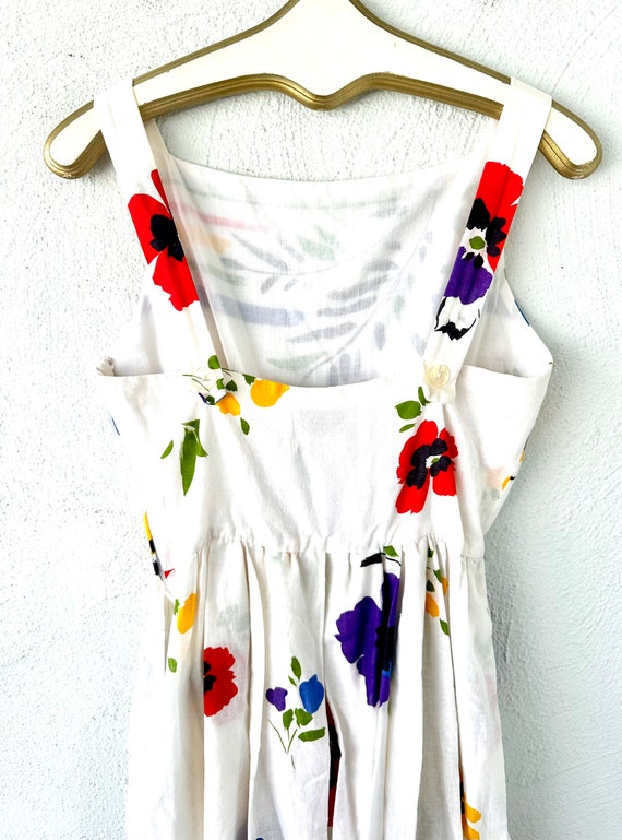 Vintage 60s Saks Fifth Avenue Linen Floral Dress … - image 9