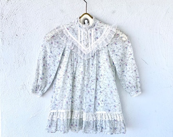 Vintage Gunne Sax Prairie Cottage Kleid Blumenspitze Mädchen Kleid