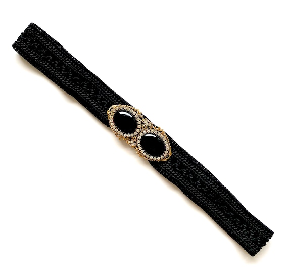 Vintage Gutos Baroque Rhinestone Belt: Gold Versace Style  display picture 2
