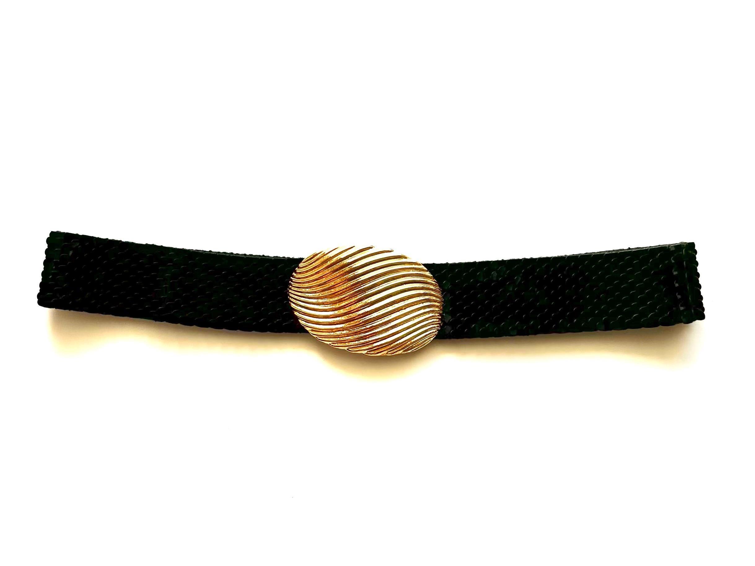 Vintage 80s Stretch Metal Gold Tone Elasticized Belt Made Disco Elastic Vintage Belts for sale | eBay main image 4