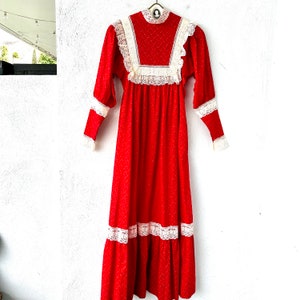 Vintage jaren 70 Hawaiiaanse holoku formele Muumuu jaren 70 Hilda Hawaii ditzy bloemenjurkje