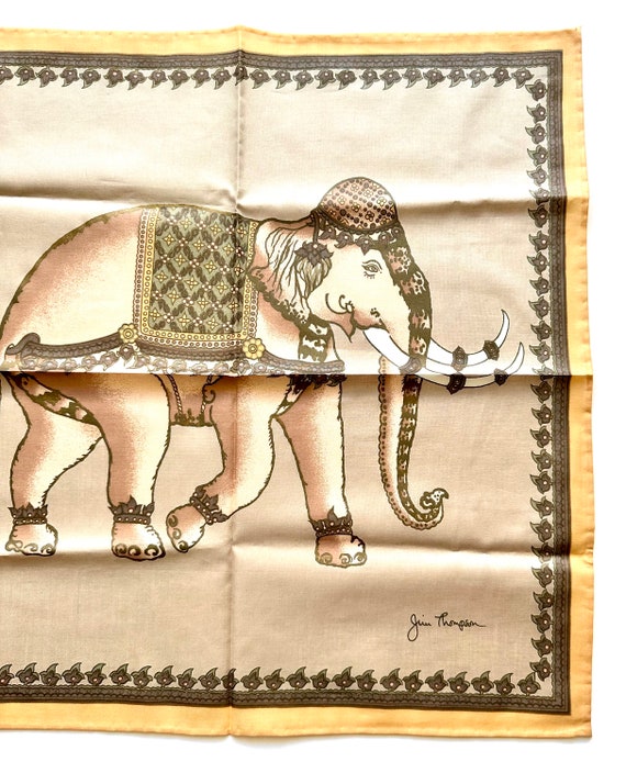 Vintage Jim Thompson Elephant Napkin Square Scarf - image 4