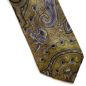Vintage Liberty of London 60s Mod Paisley Silk Tie Red Green Graphic Necktie