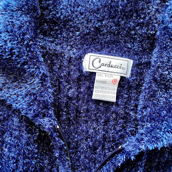 Vintage 90s Y2k Sparkly Fuzzy Soft Collared Pullo… - image 4