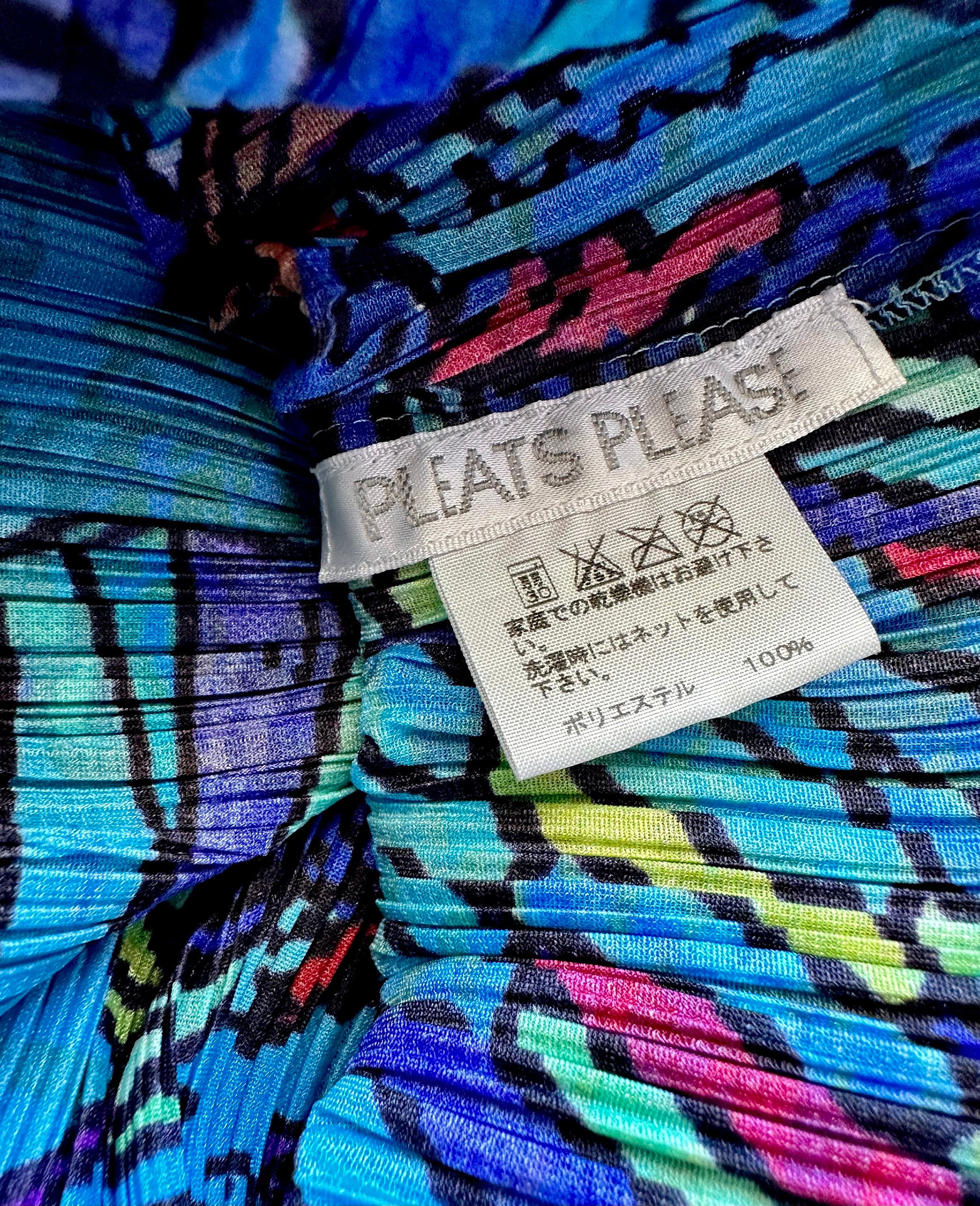Vintage Issey Miyake Pleats Please Top // Y2k Butterfly Floral