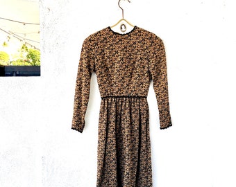Vintage 1940s 1950s Heart Dress 40s 50s Graphic Sweater Knit Dress