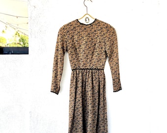 Vintage 1940er 1950er Herzchen Kleid 40er 50er Jahre Grafik Pullover Strick Kleid