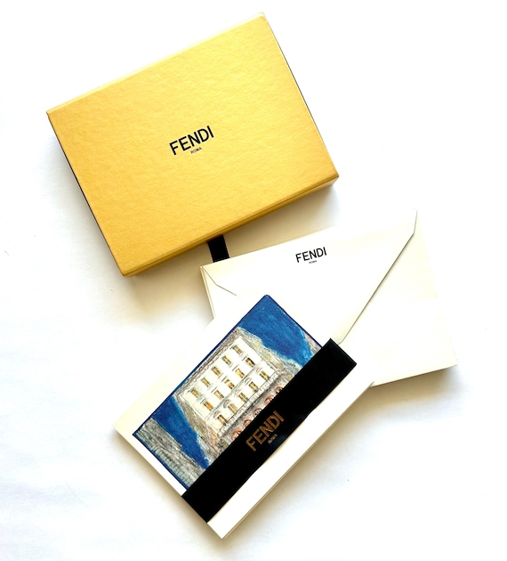 Vintage Fendi Karl Lagerfeld Stationary Set Notecards Envelopes