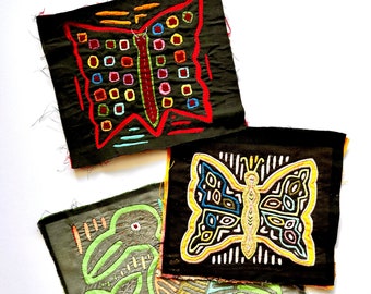 1970年代ビンテージアップリケスカート刺繍パッチワークお花蝶々