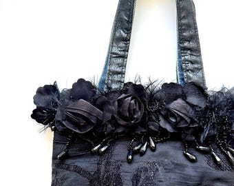 バッグ Disesel black denim tote bag y2k archive Diesel Vintage Y2K Tote Hand bag Black Denim with Strap