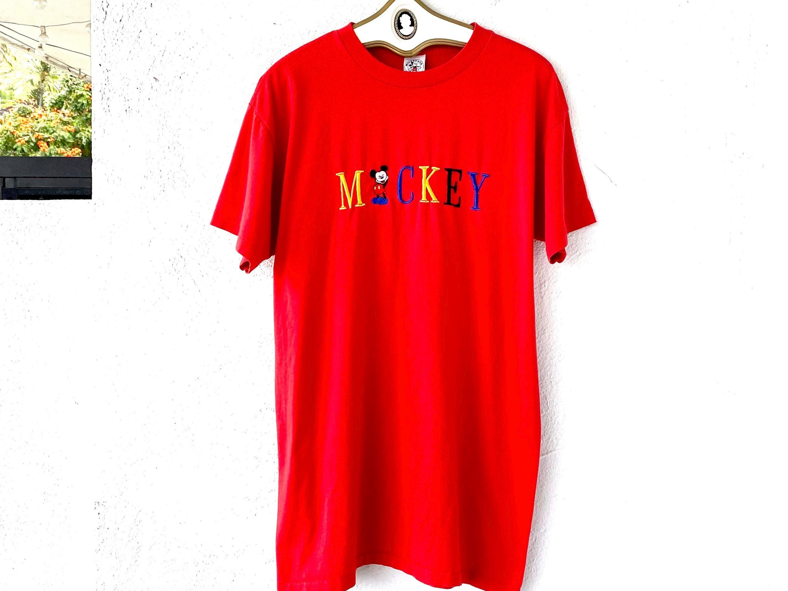 90年代のヴィンテージ刺繍ミッキーマウスTシャツドレス - Etsy 日本