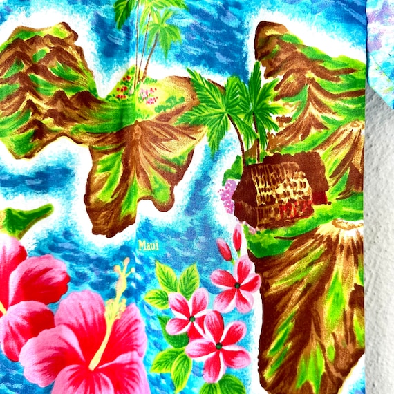 Vintage 60s Hawaiian Aloha Shirt Ui Maikai Hawaii… - image 8