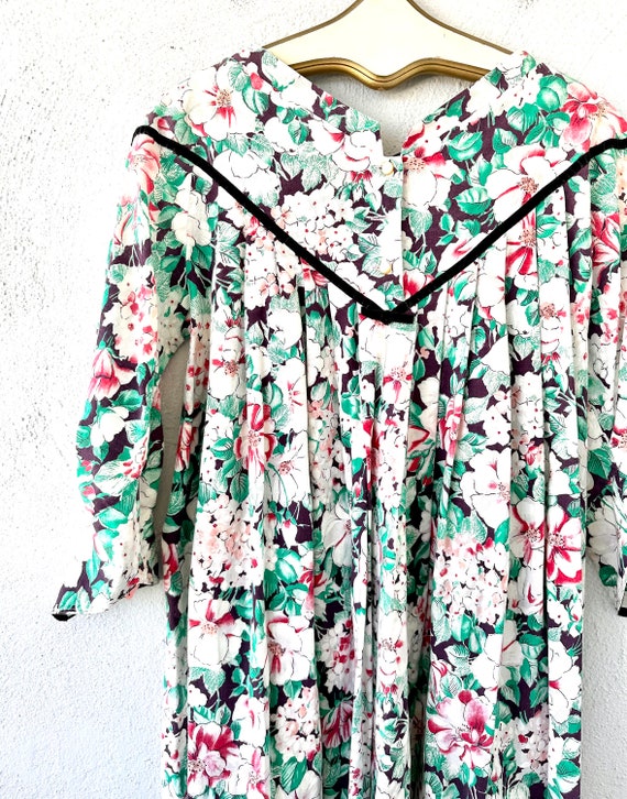 Vintage 70s 80s Bete Muumuu Hawaiian Floral Dress Hawaii Caftan