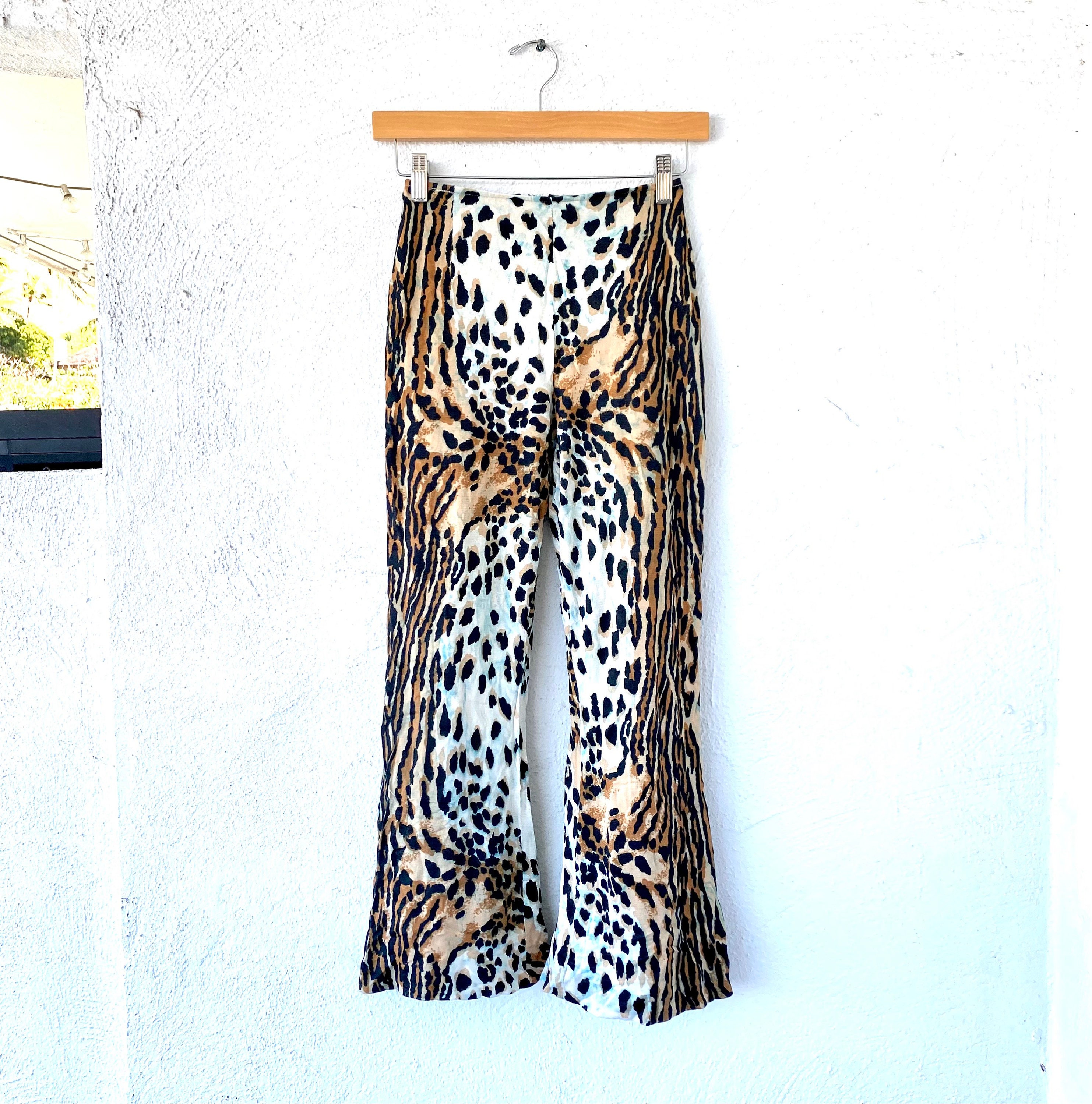 Vintage 60s 70s Animal Print Flare Pants // Leopard Cheetah Vintage 60s 70s Animal Print Flare Pants // Leopard Cheetah