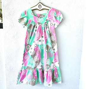 Vintage Hawaiiaanse Muumuu 70s 80s Hawaii-jurk met ruches