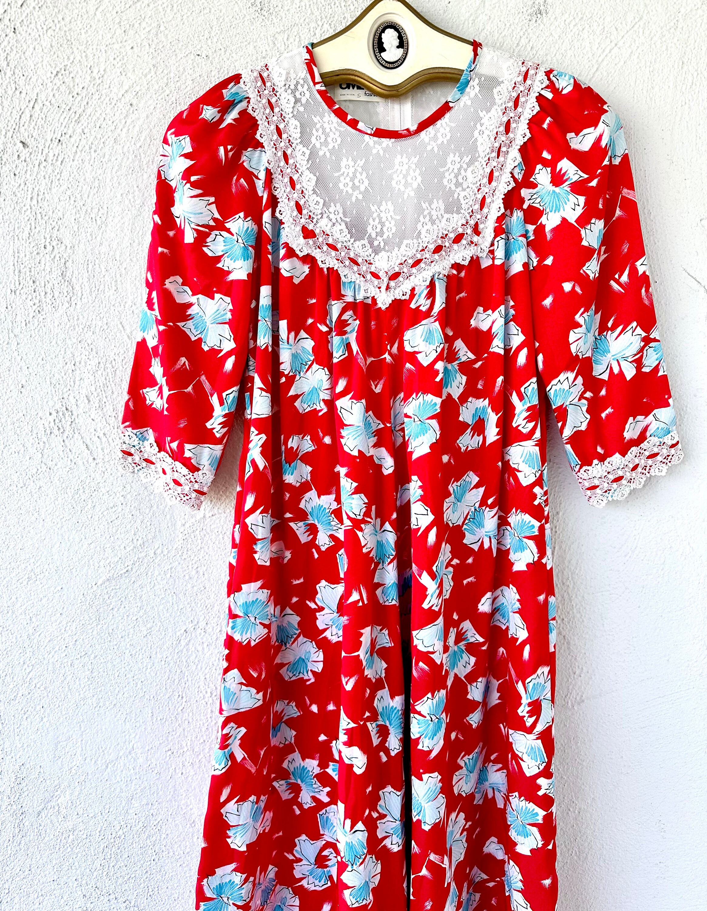 ヴィンテージ 70 年代 80 年代 ハワイ ムームー レッド レース ベビー