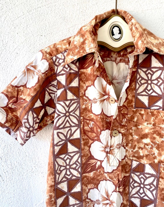 Vintage 70s Hawaiian Aloha Shirt Hawaii Large Col… - image 2