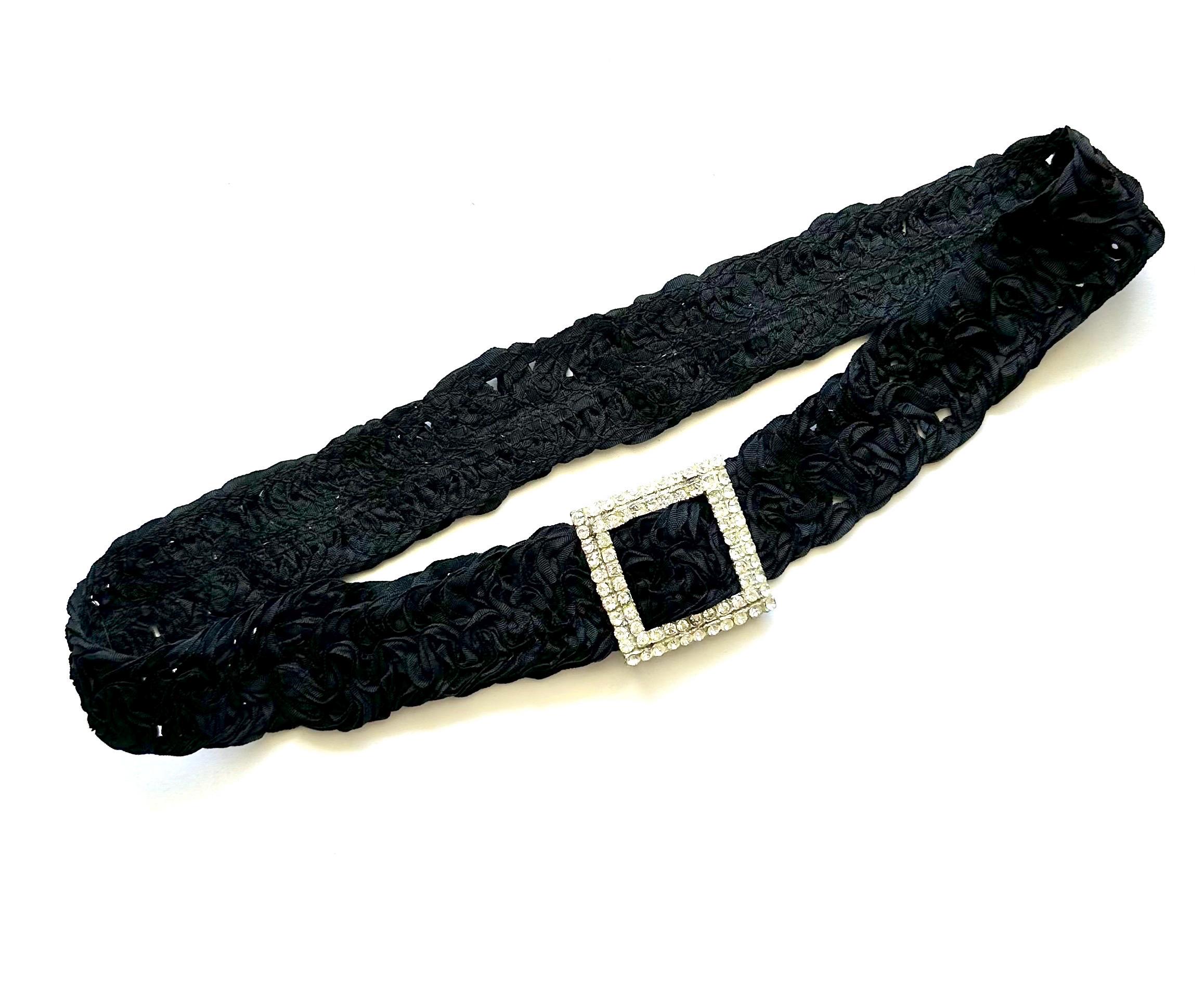 Vintage Saks Fifth Ave Silver Rhinestone Belt Vintage 1950s Rhinestone Wide Belt - Raleigh Vintage main image 3
