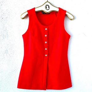 Vintage 60s Mod Catalina Red Tank Top Nautical Tunic image 1