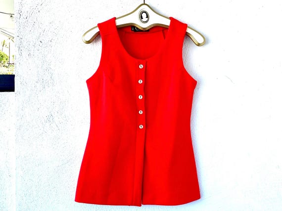 Vintage 60s Mod Catalina Red Tank Top Nautical Tunic