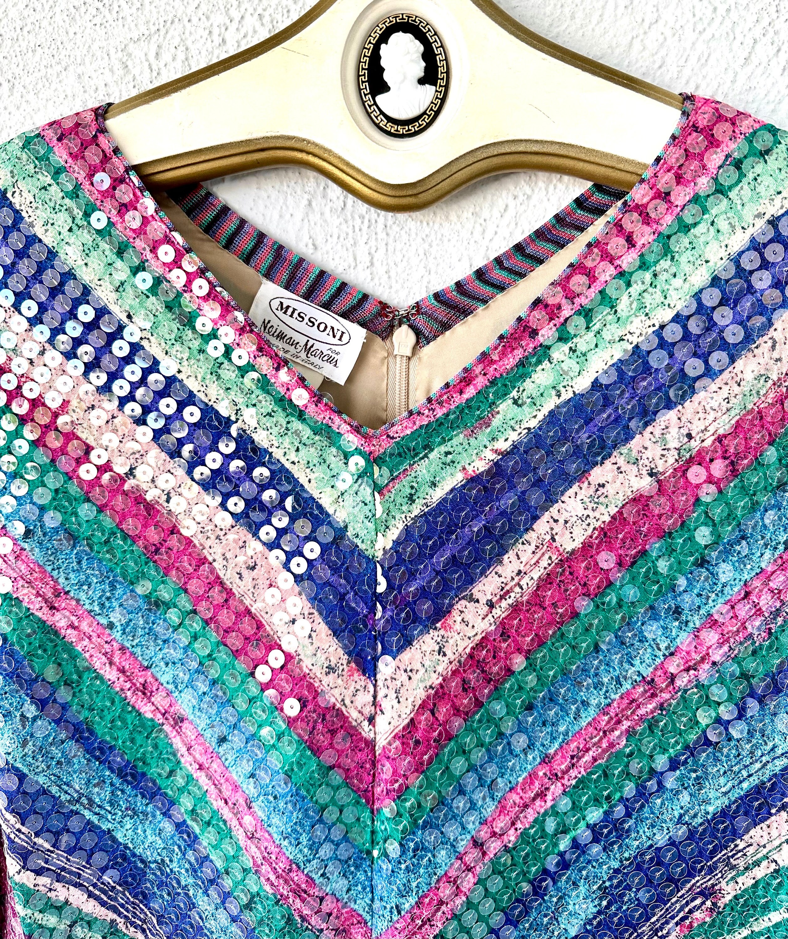 Vintage 1970s Missoni Sequin Knit Top // 70s Disco Glam