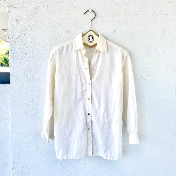 Vintage Gianni Versace White Collared Shirt