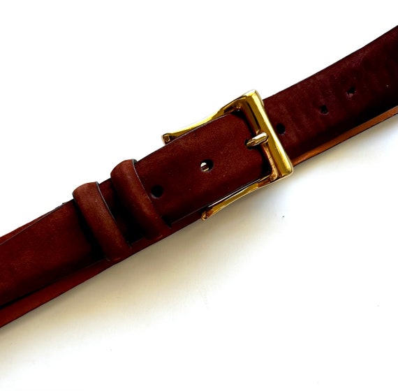 Vintage Martin Dingman Suede Leather Belt // Brow… - image 3