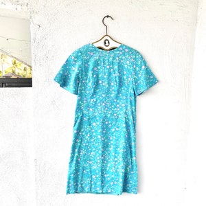 Vintage 50s 60s Dress Bubble Pastel Blue Pink Graphic Polka Dotted Shift