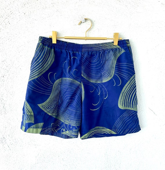 Vintage 90s Hawaiian Shorts Blue Psychedelic Hawai