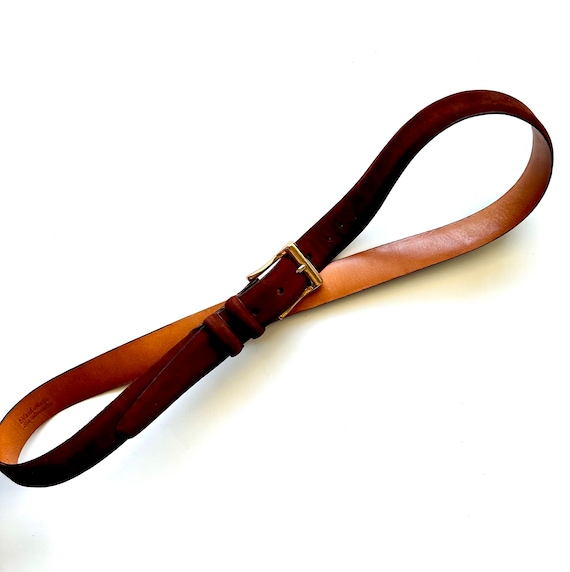 Vintage Martin Dingman Suede Leather Belt // Brown