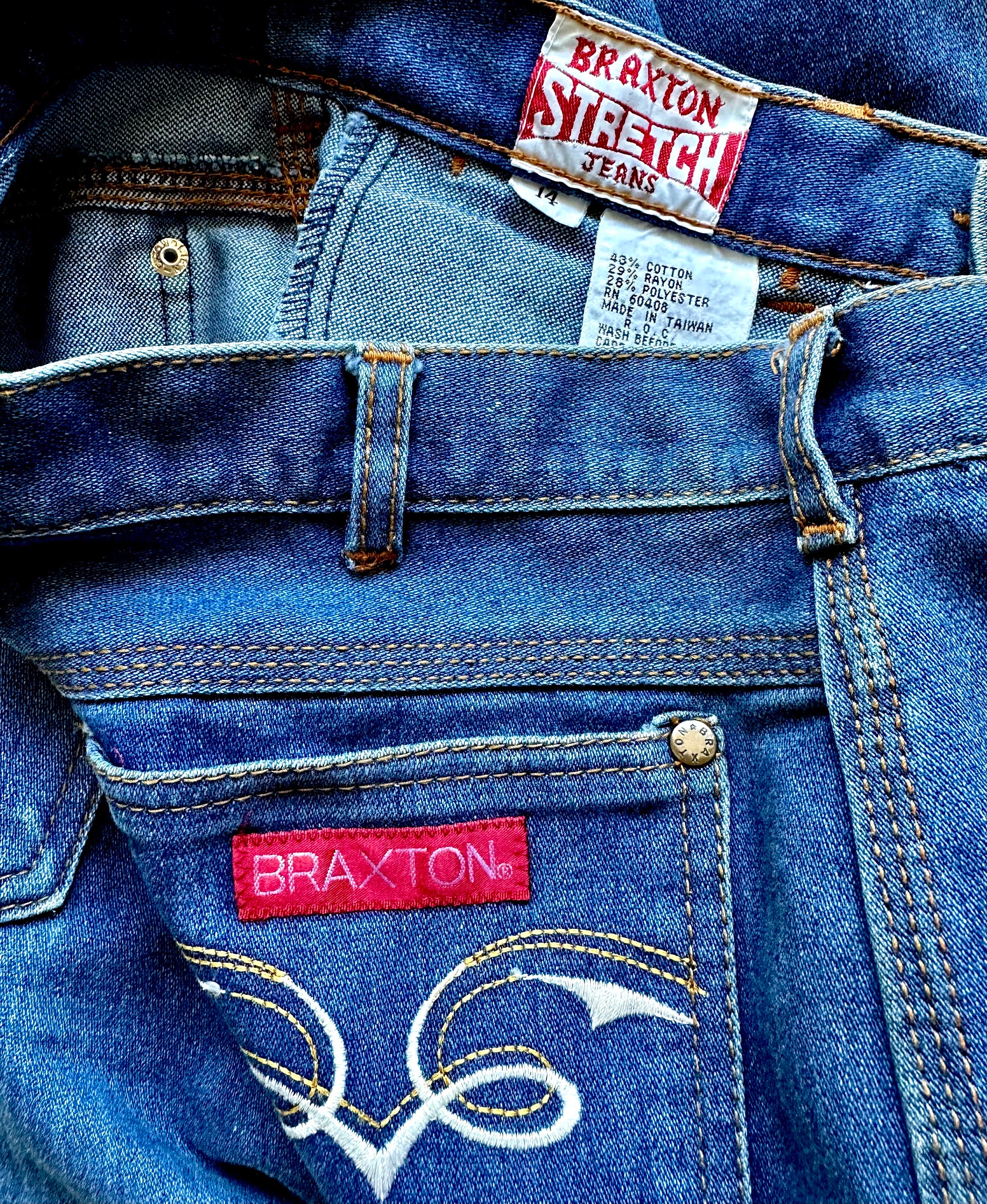 Vintage 70s 80s Embroidered Back Pocket Jeans // High