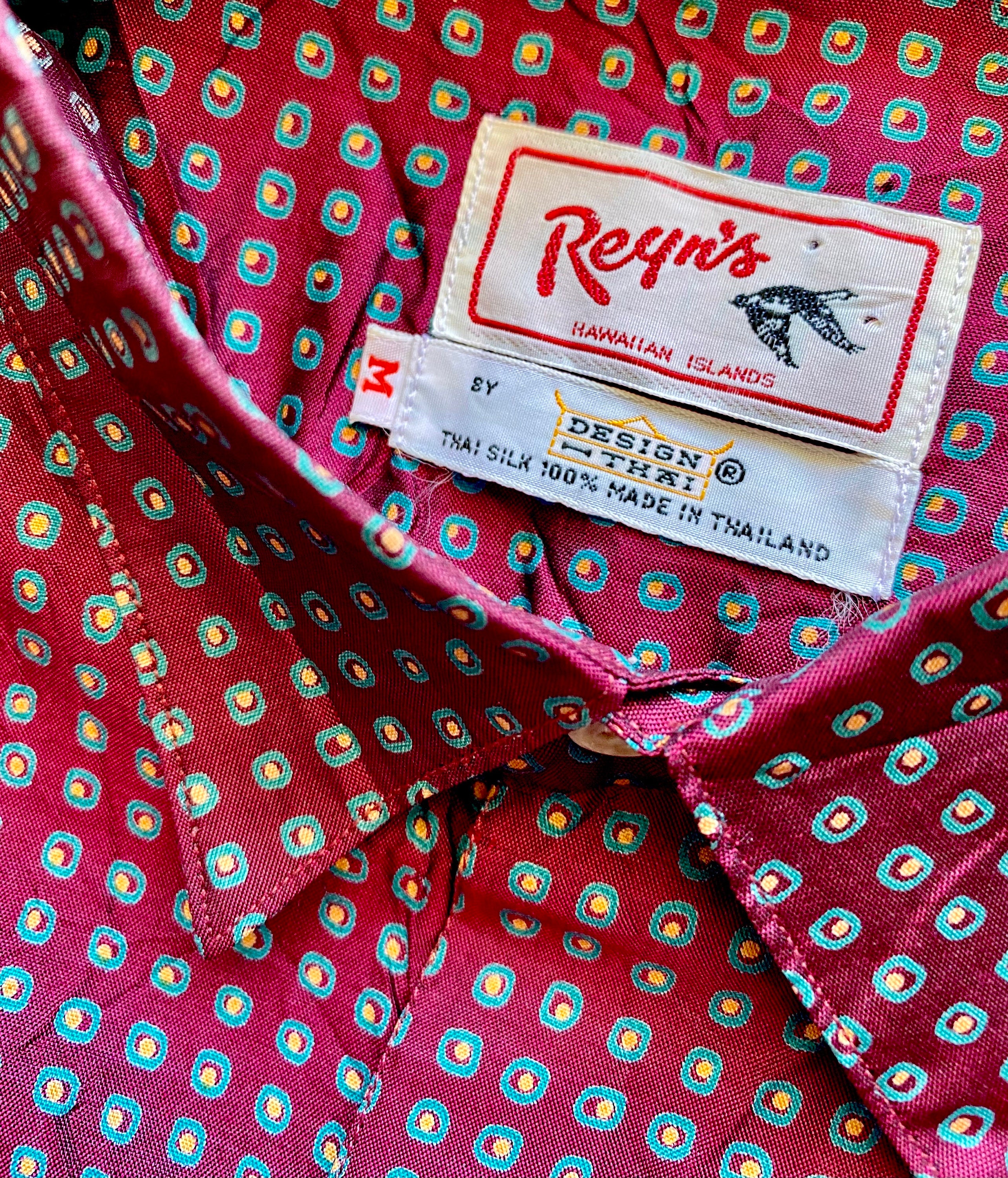 Chemise Hawaïenne Vintage Reyn Spooner Taille L - Blanc Motifs Tribaux - 100% Coton - Occasion Très Bon état