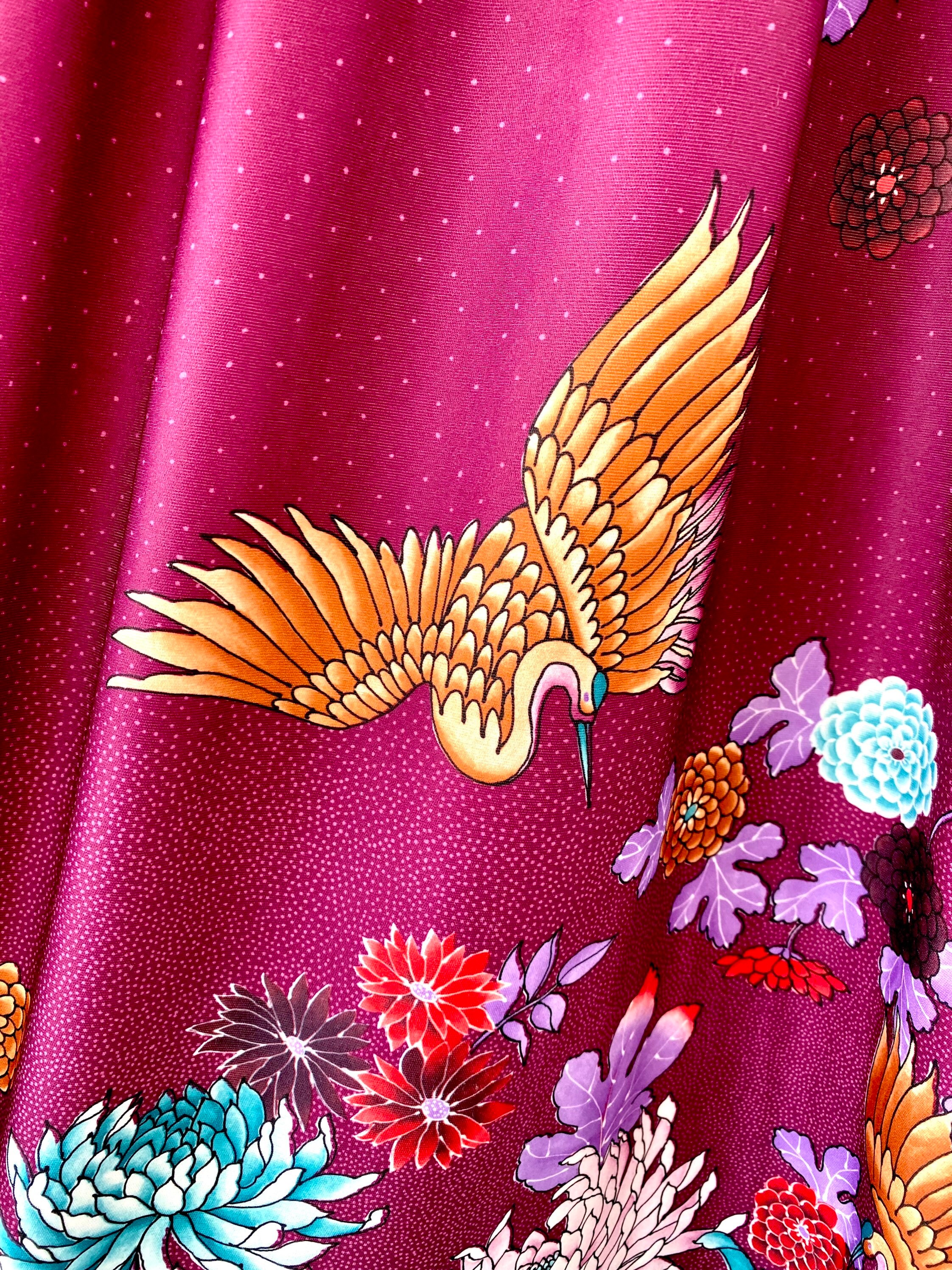 Vintage 70s Hawaii Floral Crane Dress Hawaiian Muumuu Caftan - Etsy