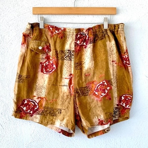 Vintage 60s Hawaiian Surf Shorts: Royal Coat of Arms Graphic image 1