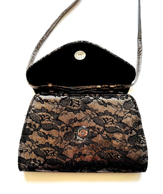 Vintage 80s 90s Neiman Marcus Lace Purse Handbag … - image 6