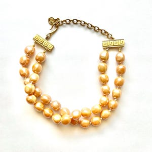 Vintage Givenchy Large Pearl Necklace Double Strand Choker Designer Jewelry