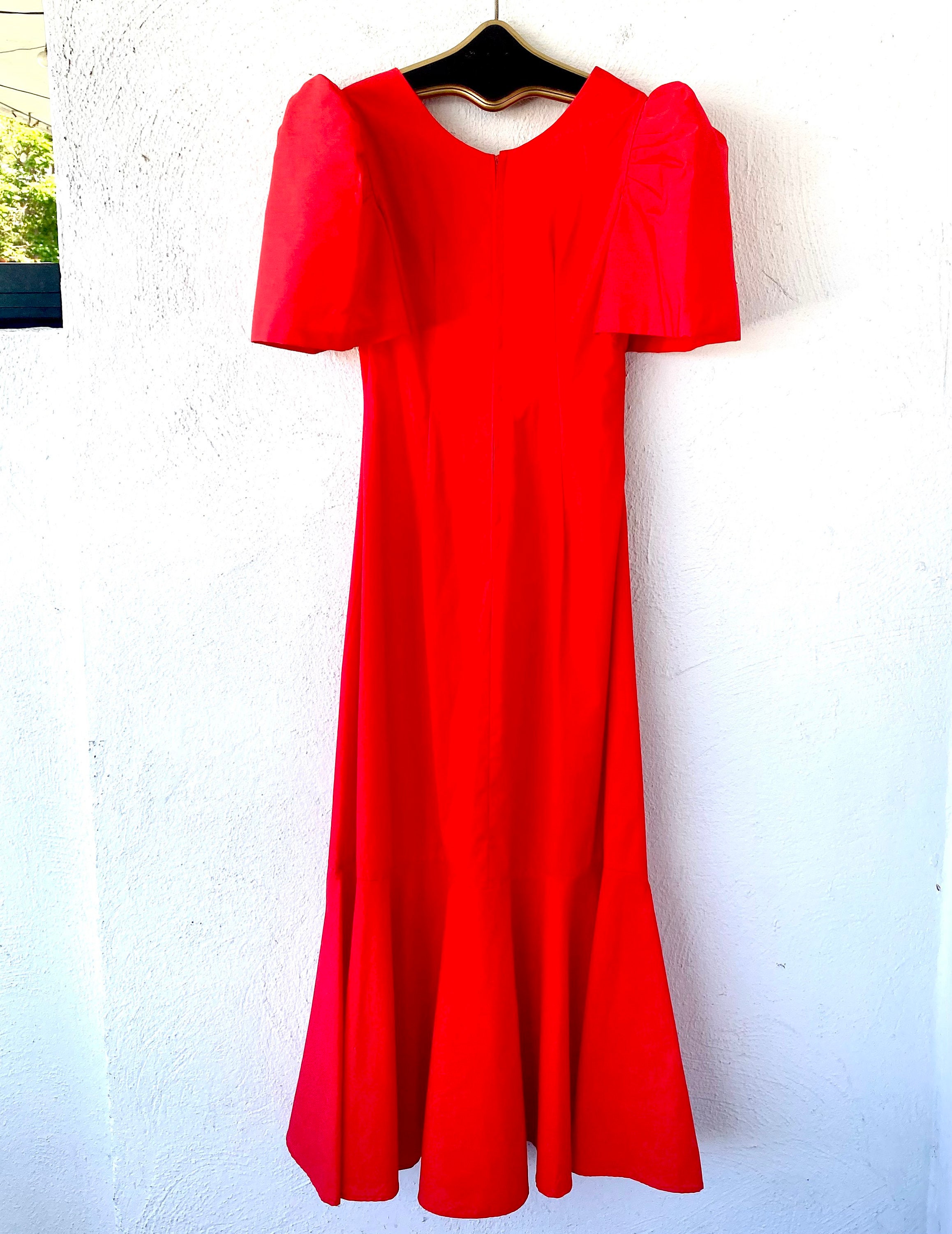Vintage 60s Hawaiian Dress Red Hot Puff Sleeve 1960s Hawaii Muumuu - Etsy